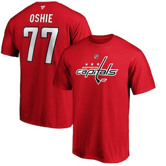 TJ Oshie Washington Capitals Fanatics Branded Authentic Stack Player Name & Number T-Shirt - Red