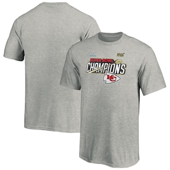 Kansas City Chiefs NFL Pro Line by Fanatics Branded Youth Super Bowl LIV Champions Trophy Collection Locker Room Cotton T-Shirt - Heather Gray