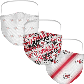 Kansas City Chiefs Fanatics Branded Adult Official Logo Face Covering 3-Pack