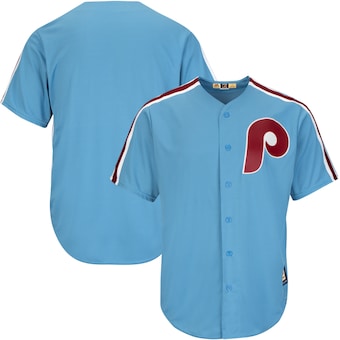 Philadelphia Phillies Majestic Cooperstown Cool Base Team Jersey - Light Blue
