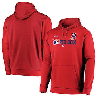 Boston Red Sox Majestic Authentic Collection Team Distinction Pullover Hoodie - Red
