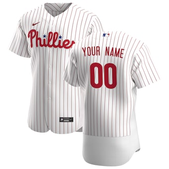 Philadelphia Phillies Nike 2020 Home Authentic Custom Jersey - White/Scarlet