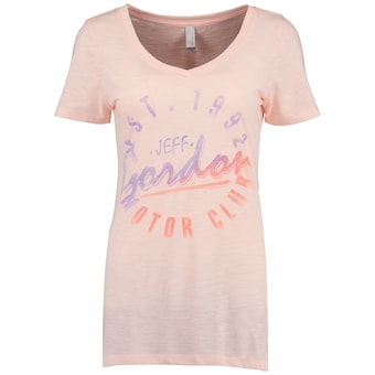 Jeff Gordon Chase Authentics Womens Slub V-Neck T-Shirt - Coral