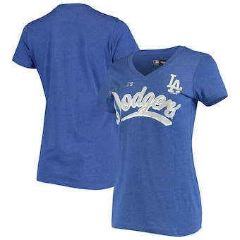 Los Angeles Dodgers G-III 4Her by Carl Banks Women's Good Day V-Neck T-Shirt - Heathered Royal
