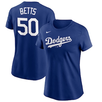 Mookie Betts Los Angeles Dodgers Nike Women's 2020 Name & Number T-Shirt - Royal