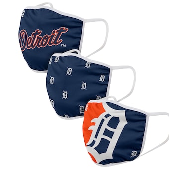 Detroit Tigers FOCO Adult Cloth Face Covering 3-Pack