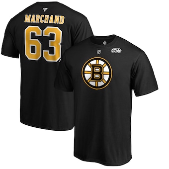 Brad Marchand Boston Bruins Fanatics Branded 2019 Stanley Cup Final Bound Authentic Stack Name & Number T-Shirt - Black