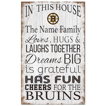 Boston Bruins Personalized 11" x 19" In This House Sign