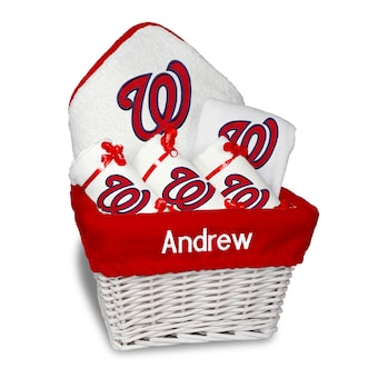 Washington Nationals Newborn & Infant Personalized Medium Gift Basket - White
