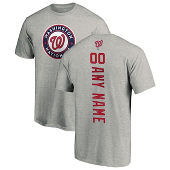 Washington Nationals Fanatics Branded Personalized Playmaker T-Shirt - Ash