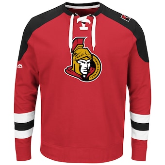 Ottawa Senators Majestic Centre Lace-Up Sweatshirt - Red