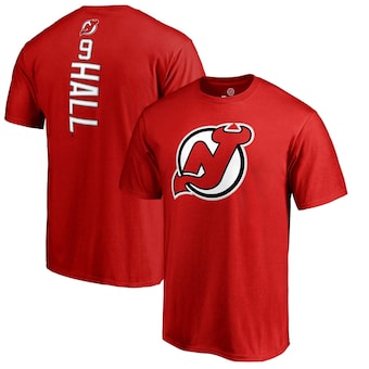 Taylor Hall New Jersey Devils Fanatics Branded Backer Name & Number T-Shirt - Red