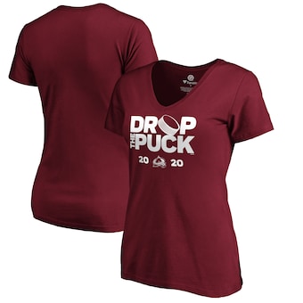 Colorado Avalanche Fanatics Branded Women's Drop the Puck V-Neck T-Shirt - Garnet