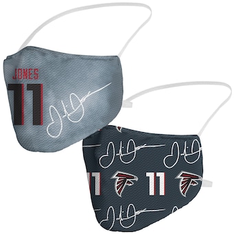 Julio Jones Atlanta Falcons Fanatics Branded Adult NFL Logo Player Name & Number Face Covering 2-Pack
