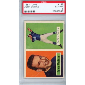 Johnny Unitas Baltimore Colts Fanatics Authentic 1957 Topps Rookie Card #138 PSA 6