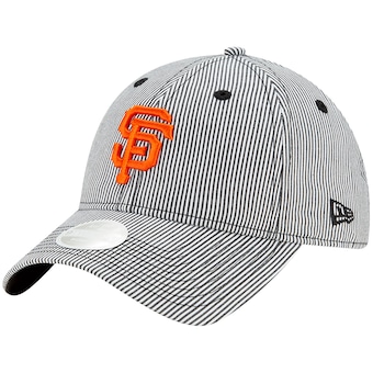 San Francisco Giants New Era Women's 9TWENTY Prep Stripe Adjustable Hat - Black