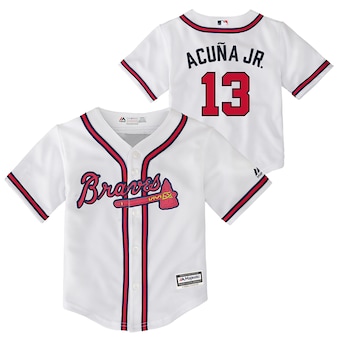 Ronald Acuna Jr. Atlanta Braves Majestic Toddler Home Official Cool Base Player Jersey - White
