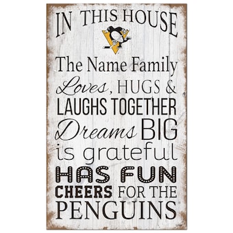 Pittsburgh Penguins Personalized 11" x 19" In This House Sign