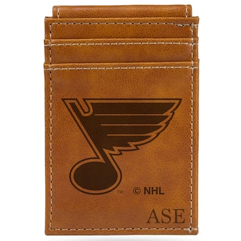 St. Louis Blues Sparo Personalized Front Pocket Wallet - Brown