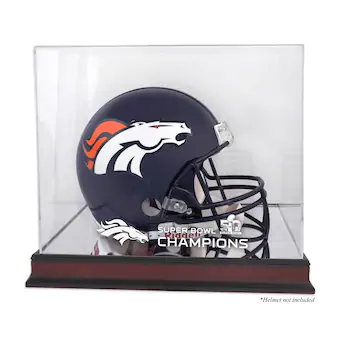 Denver Broncos Fanatics Authentic Mahogany Helmet Super Bowl 50 Champions Logo Display Case
