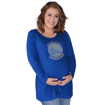 Golden State Warriors Touch by Alyssa Milano Women's Maternity Bright Lights Rhinestone Long Sleeve T-Shirt - Royal