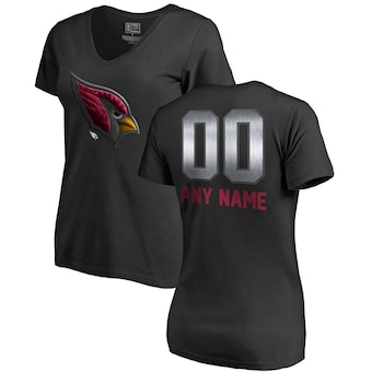 Arizona Cardinals NFL Pro Line by Fanatics Branded Women's Personalized Midnight Mascot T-Shirt - Black