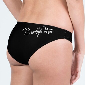 Miss Fanatic Brooklyn Nets Women's Solid Bathing Suit Bottoms - Black
