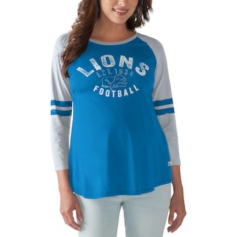 Detroit Lions Touch by Alyssa Milano Women's Maternity Huddle 3/4-Sleeve T-Shirt - Blue