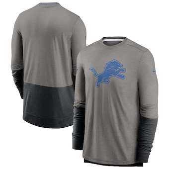 Detroit Lions Nike Sideline Player Performance Long Sleeve T-Shirt - Heathered Gray/Black