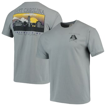 ECU Pirates Comfort Colors Campus Scenery T-Shirt - Gray