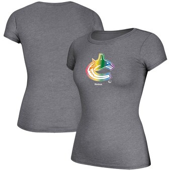Vancouver Canucks Reebok Women's Pride T-Shirt - Gray