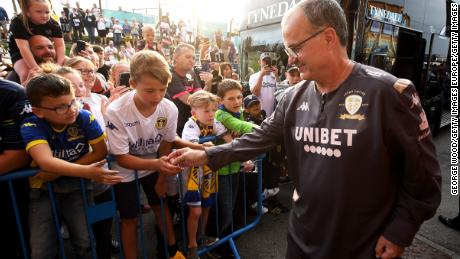 LEEDS, ENGLAND - AUGUST 27: Marcelo Bielsa manager of Leeds United arrives prior to the Carabao Cup second round match between Leeds United and Stoke City at Elland Road on August 27, 2019 in Leeds, England. (Photo by George Wood/Getty Images)