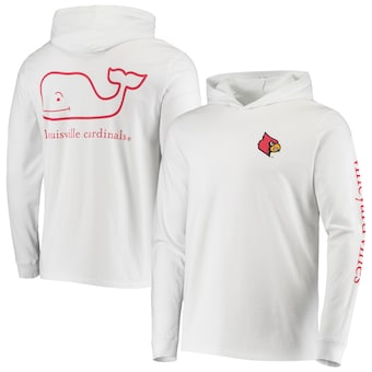 Louisville Cardinals Vineyard Vines Campus 2.0 Long Sleeve Hoodie T-Shirt – White
