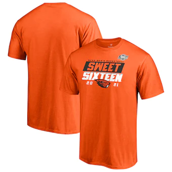 Oregon State Beavers Fanatics Branded 2021 NCAA Men's Basketball Tournament March Madness Sweet 16 Bound High Post T-Shirt - Orange