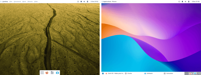 macOS-like and GNOME 2-like desktop layouts only in Zorin OS 16 Pro Lite
