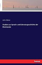 Studien zur Sprach-und Literaturgeschichte der Rheinlande
