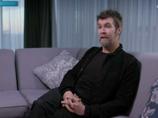 <p>Rhod Gilbert during Stand Up 2 Cancer segment</p>