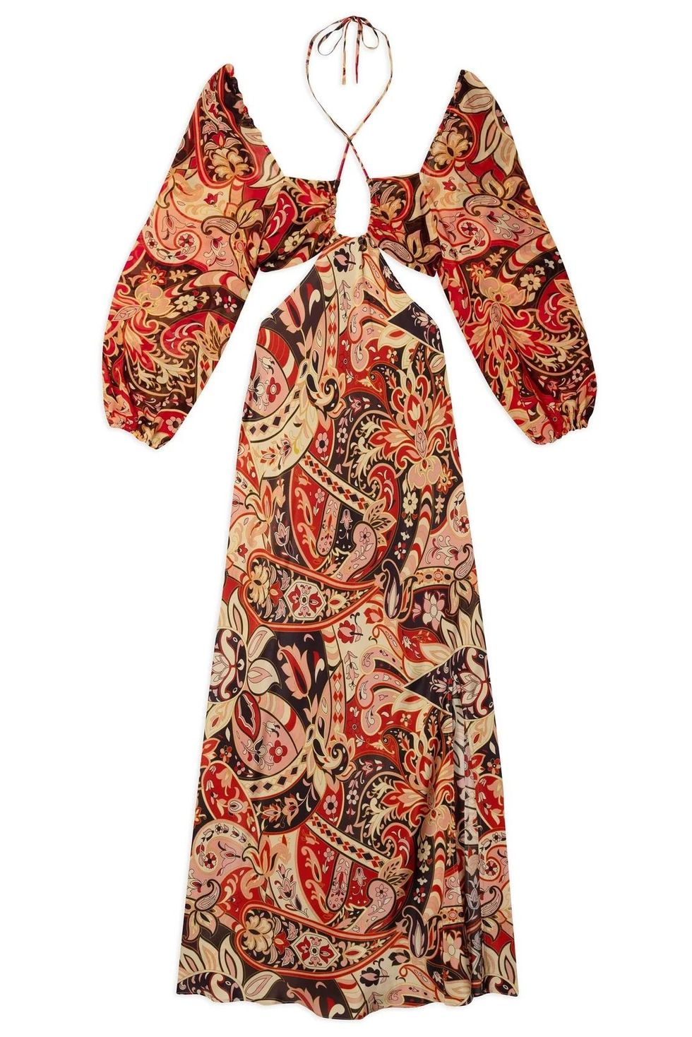 Kamilla cutout paisley-print silk crepe de chine maxi dress