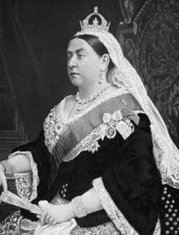 Queen Victoria, Queen of the British Empire from 1837 to the end of the century. The period during her rule was known as the Victorian era