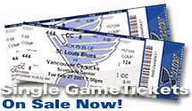 Single Game Tickets For the St. Louis Blues