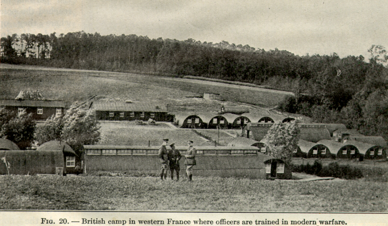Figure 20. -- British camp in western France where officers are trained in modern warfare. To see a larger image, click on it.
