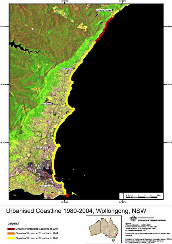 Urbanised Coastline 1980-2004, Wollongong, NSW
