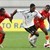 German striker Richard Sukuta-Pasu is faster than two of his opponents from Ghana in the Third place match at the FIFA Under 17 World Cup Korea 2007 in Seoul on September 9, 2007