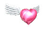 pink heart beating its wings