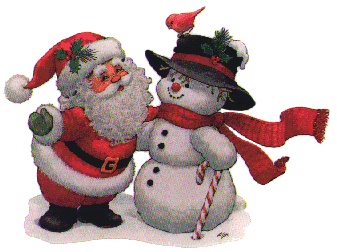 santa and snowman