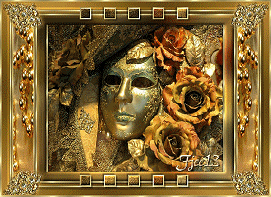 framed golden mask