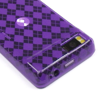 Motorola Droid X Argyle FlexiSkin TPU Case (Purple)