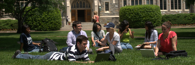 Students on lawn 