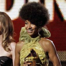 Esperanza Spalding accepting the Grammy Award for best new artist