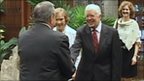 Jimmy Carter shakes hands in Cuba
